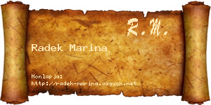 Radek Marina névjegykártya